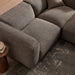 Modway Auren 3 Piece Lattice Bouclé Upholstered Modular Loveseat with Ottoman in Earth - angled view