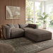 Modway Auren 3 Piece Lattice Bouclé Upholstered Modular Loveseat with Ottoman in Earth - side view