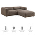 Modway Auren 3 Piece Lattice Bouclé Upholstered Modular Loveseat with Ottoman in Earth - dimensions and specifications