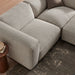 Modway Auren 3 Piece Lattice Bouclé Upholstered Modular Loveseat with Ottoman in Fog - angled view