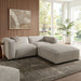 Modway Auren 3 Piece Lattice Bouclé Upholstered Modular Loveseat with Ottoman in Fog - side view