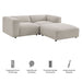 Modway Auren 3 Piece Lattice Bouclé Upholstered Modular Loveseat with Ottoman in Fog - dimensions and specifications