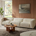 Modway Auren 3 Piece Lattice Bouclé Upholstered Modular Sofa in Cream - side view