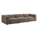 Modway Auren 3 Piece Lattice Bouclé Upholstered Modular Sofa in Earth - front view