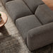 Modway Auren 3 Piece Lattice Bouclé Upholstered Modular Sofa in Earth - angled view