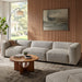 Modway Auren 3 Piece Lattice Bouclé Upholstered Modular Sofa in Fog - side view