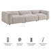 Modway Auren 3 Piece Lattice Bouclé Upholstered Modular Sofa in Fog - dimensions and specifications