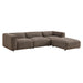 Modway Auren 4 Piece Lattice Bouclé Upholstered Modular Sofa with Ottoman in Earth - front view