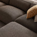 Modway Auren 4 Piece Lattice Bouclé Upholstered Modular Sofa with Ottoman in Earth - angled view