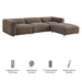 Modway Auren 4 Piece Lattice Bouclé Upholstered Modular Sofa with Ottoman in Earth - dimensions and specifications