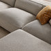 Modway Auren 4 Piece Lattice Bouclé Upholstered Modular Sofa with Ottoman in Fog - angled view