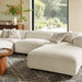Modway Auren 5 Piece Lattice Bouclé Upholstered Modular Sectional in Cream - angled view