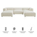 Modway Auren 5 Piece Lattice Bouclé Upholstered Modular Sectional in Cream - dimensions and specifications
