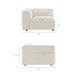 Modway Auren 5 Piece Lattice Bouclé Upholstered Modular Sectional in Cream - dimensions and specifications 16