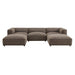 Modway Auren 5 Piece Lattice Bouclé Upholstered Modular Sectional in Earth - front view