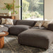 Modway Auren 5 Piece Lattice Bouclé Upholstered Modular Sectional in Earth - angled view