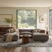 Modway Auren 5 Piece Lattice Bouclé Upholstered Modular Sectional in Earth - side view