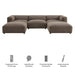 Modway Auren 5 Piece Lattice Bouclé Upholstered Modular Sectional in Earth - dimensions and specifications