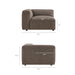 Modway Auren 5 Piece Lattice Bouclé Upholstered Modular Sectional in Earth - dimensions and specifications 23