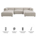 Modway Auren 5 Piece Lattice Bouclé Upholstered Modular Sectional in Fog - dimensions and specifications