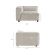 Modway Auren 5 Piece Lattice Bouclé Upholstered Modular Sectional in Fog - dimensions and specifications 11