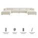 Modway Auren 6 Piece Lattice Bouclé Upholstered Modular Sectional in Cream - dimensions and specifications