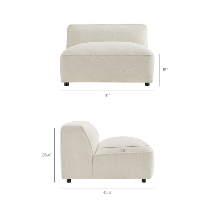 Modway Auren 6 Piece Lattice Bouclé Upholstered Modular Sectional in Cream - dimensions and specifications 18