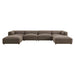Modway Auren 6 Piece Lattice Bouclé Upholstered Modular Sectional in Earth - front view