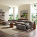 Modway Auren 6 Piece Lattice Bouclé Upholstered Modular Sectional in Earth - detail view