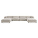Modway Auren 6 Piece Lattice Bouclé Upholstered Modular Sectional in Fog - front view