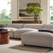 Modway Auren 6 Piece Lattice Bouclé Upholstered Modular Sectional in Fog - angled view