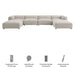 Modway Auren 6 Piece Lattice Bouclé Upholstered Modular Sectional in Fog - dimensions and specifications