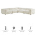 Modway Auren 5 Piece Lattice Bouclé Upholstered Modular Corner Sectional in Cream - dimensions and specifications