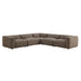 Modway Auren 5 Piece Lattice Bouclé Upholstered Modular Corner Sectional in Earth - front view