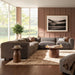 Modway Auren 5 Piece Lattice Bouclé Upholstered Modular Corner Sectional in Earth - side view