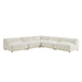 Modway Auren 5 Piece Lattice Bouclé Upholstered Modular Corner Sectional in Cream - front view