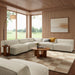 Modway Auren 5 Piece Lattice Bouclé Upholstered Modular Corner Sectional in Cream - side view