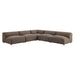 Modway Auren 5 Piece Lattice Bouclé Upholstered Modular Corner Sectional in Earth - front view