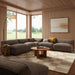 Modway Auren 5 Piece Lattice Bouclé Upholstered Modular Corner Sectional in Earth - side view