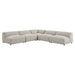 Modway Auren 5 Piece Lattice Bouclé Upholstered Modular Corner Sectional in Fog - front view