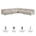 Modway Auren 5 Piece Lattice Bouclé Upholstered Modular Corner Sectional in Fog - dimensions and specifications