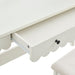 Emmeline Scalloped Makeup Vanity Desk With LED Mirror and Stool White Ivory
