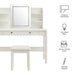 Emmeline Scalloped Makeup Vanity Desk With LED Mirror and Stool White Ivory