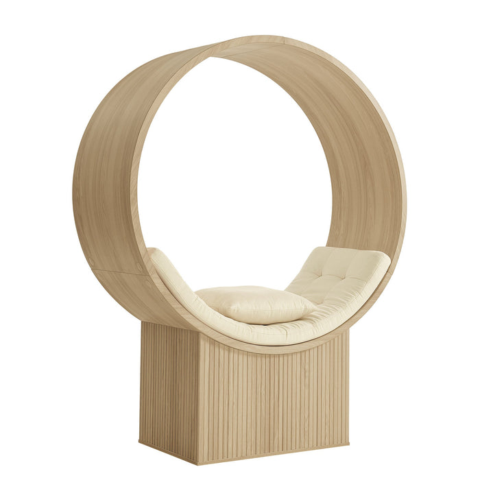 Aperture Round Alcove Accent Chair Natural Ivory