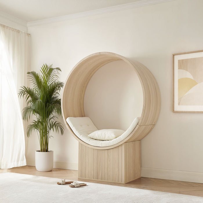 Aperture Round Alcove Accent Chair Natural Ivory