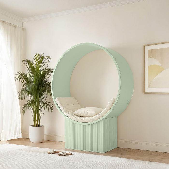 Aperture Round Alcove Accent Chair Sage Ivory