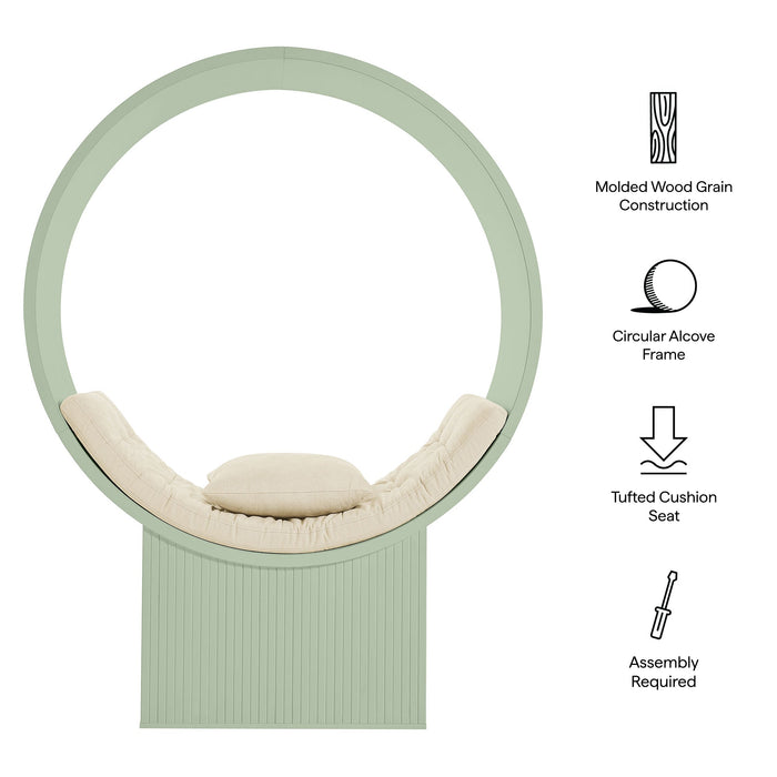 Aperture Round Alcove Accent Chair Sage Ivory