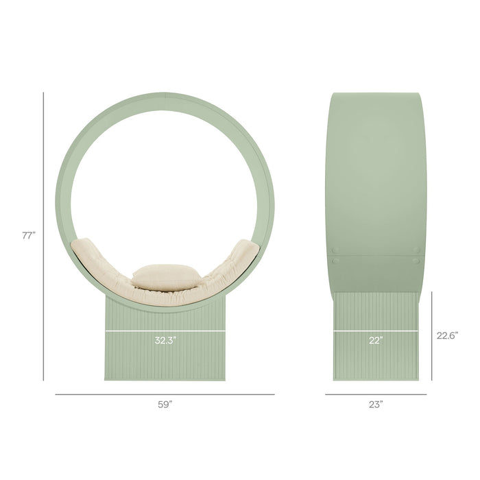 Aperture Round Alcove Accent Chair Sage Ivory