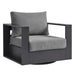 Tahoe Outdoor Powder-Coated Aluminum Swivel Armchair Gray Charcoal