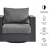 Tahoe Outdoor Powder-Coated Aluminum Swivel Armchair Gray Charcoal